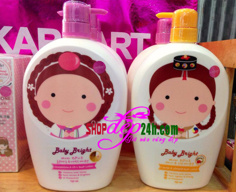 Dưỡng thể trắng da Cathy doll baby bright 750ML