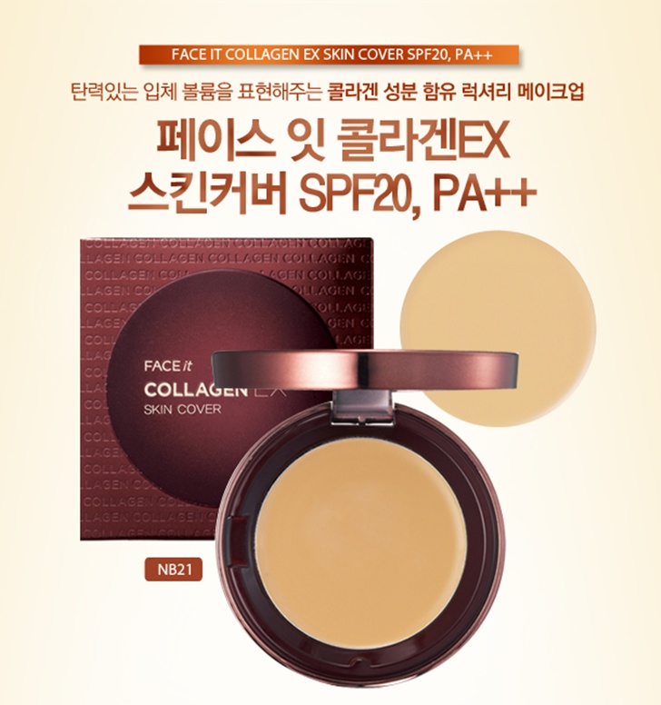 [Thefaceshop] Phấn nén cao cấp 2 trong 1 Face It Collagen Ex Two Way Cake