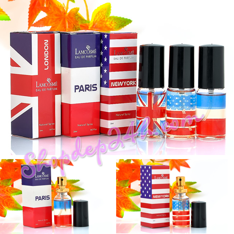 Set 3 chai nước hoa nam hiệu lamcosme 20ml x 3