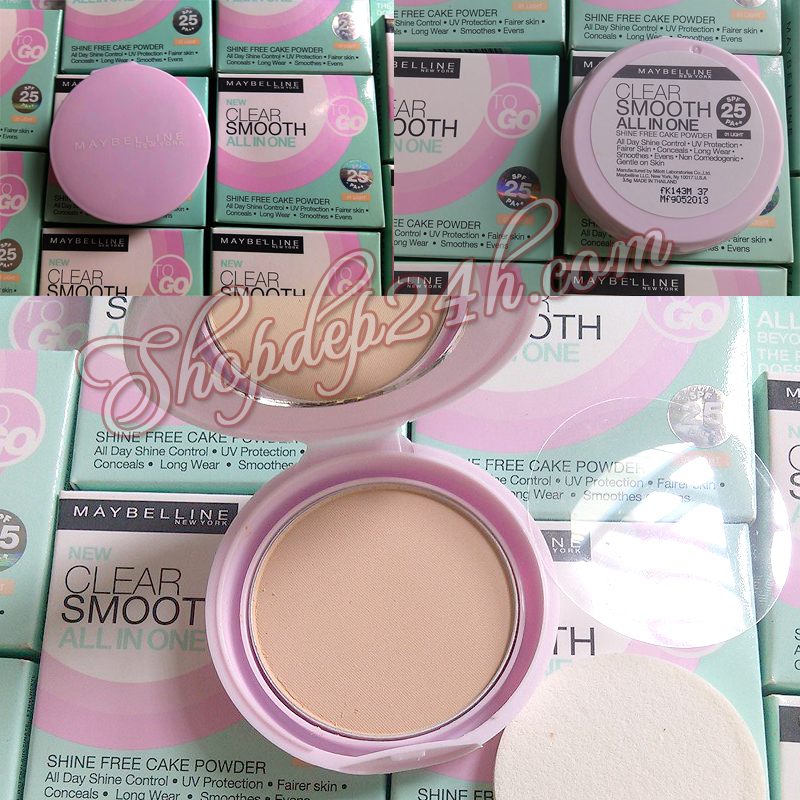 [Maybelline] Phấn nén kiềm dầu Maybelline Clear smooth all in one 3.5gr  SPF 25/PA++