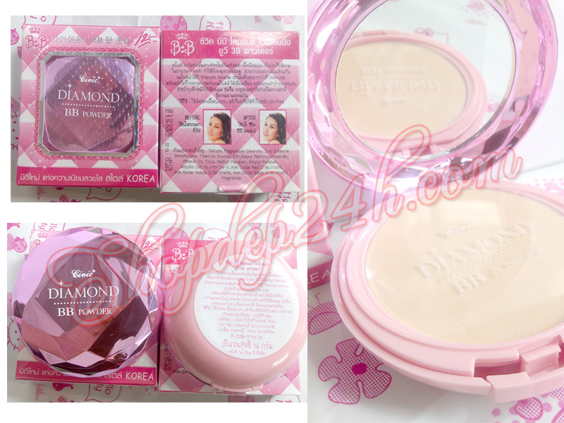 Phấn nền Civic Diamond BB Powder bền 12h chống nắng SPF 30