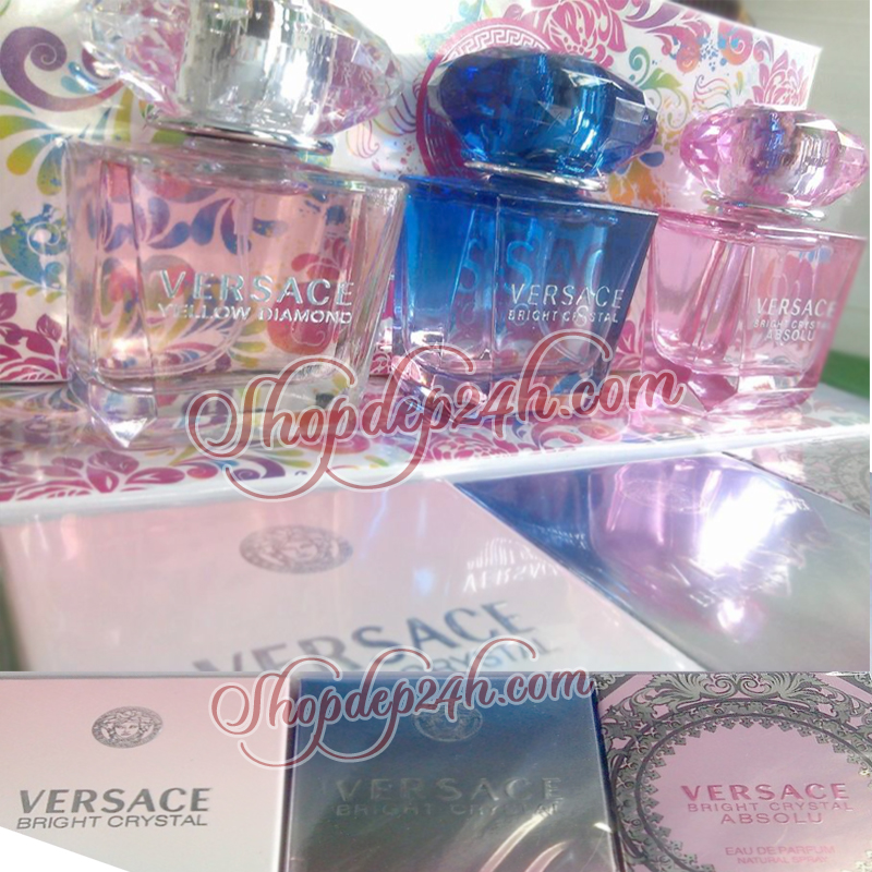 Set bộ 3 nước hoa nữ Versace 30ml x 3 (1 xanh, 2 hồng)