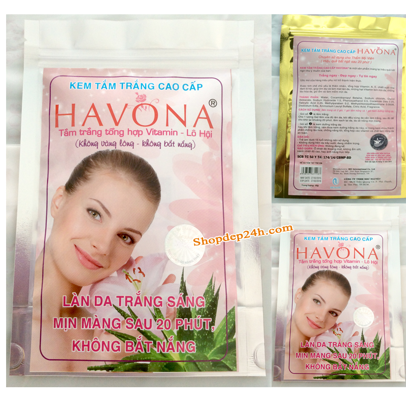Kem tắm trắng cao cấp Havona Vitamin E và Lô hội