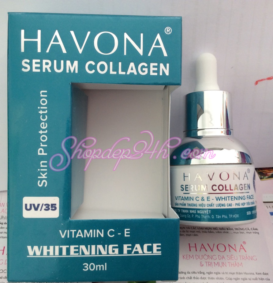 Serum dưỡng da  Havona Collagen UV 35 Với Vitamin C & E Whitening Face.