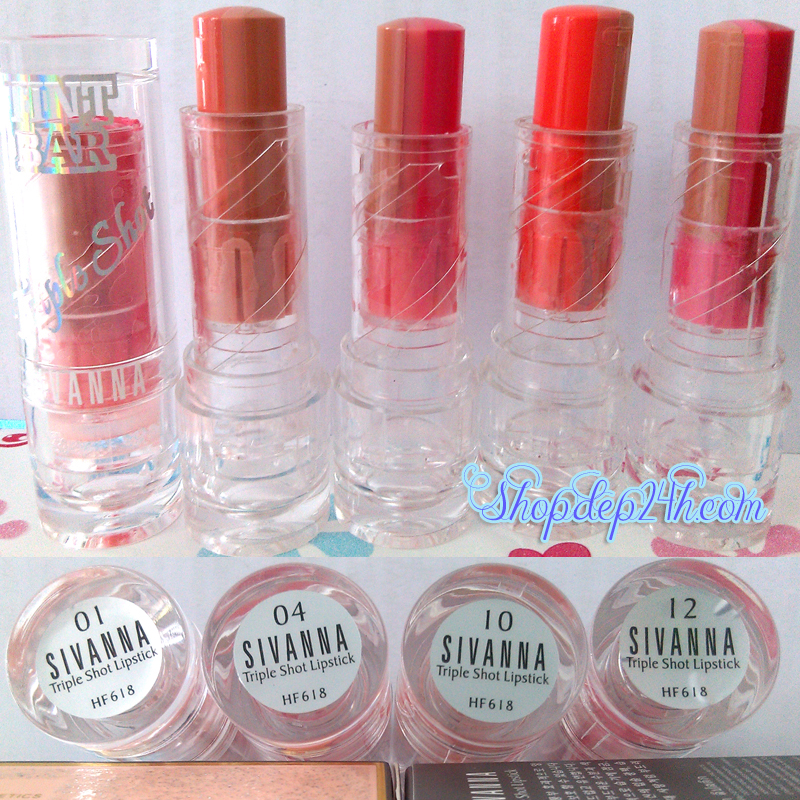 Son Tint Bar Triple Shot Sivanna HF618 3 lai