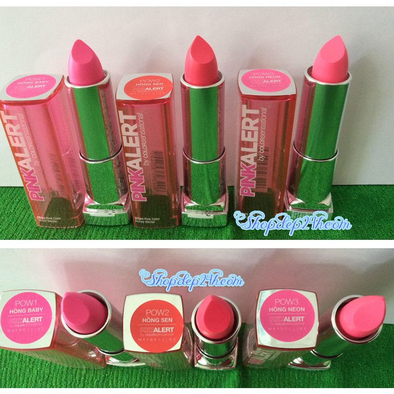 [Maybelline] Son màu mịn môi Pink Alert Lipsticks POW2, POW3, POW1