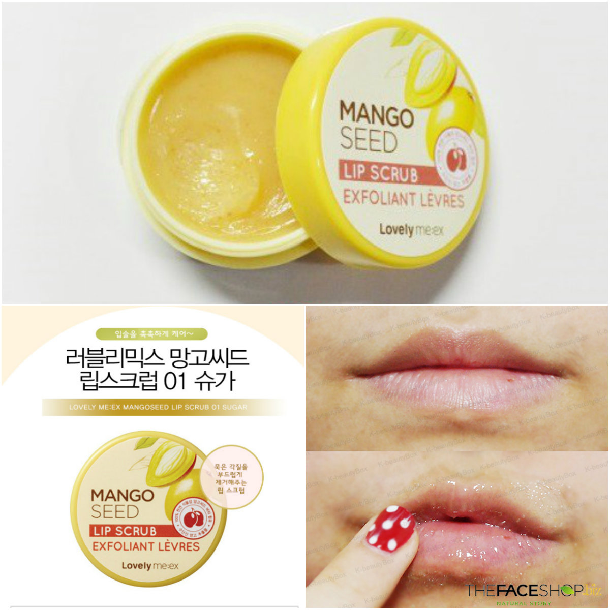 [The Face Shop] Lovely MEEX Mango Seed Lip Scrub 12g