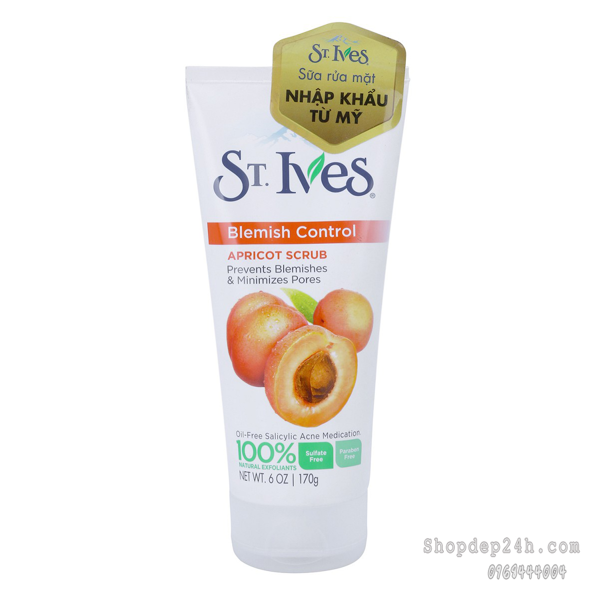 [St'Ives] Sữa rửa mặt tẩy tế bào chết St'Ives Blemish Control Apricot Scrub 170g