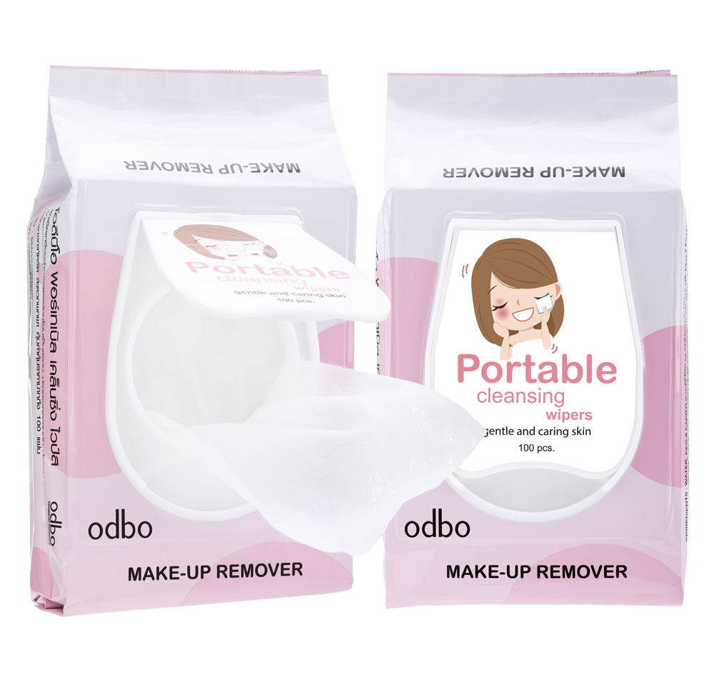 [Odbo] Khăn tẩy trang Makup Remover odbo portable cleansing wipers 100 tờ